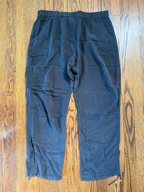 B38 rag & bone Women’s Large Black Relaxed Silk Lightweight Cargo Trousers